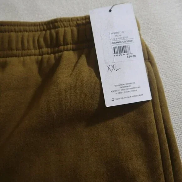 NWT NEW- Size XXL Hurley OAO Solid Summer Fleece Pant Ale Brown Cotton MSRP $50 - Picture 10 of 14